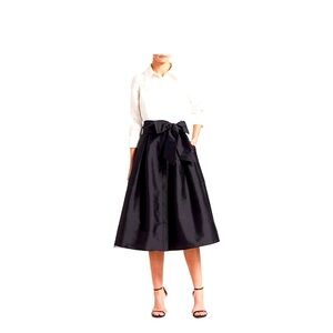 NWT Saks Fifth Avenue Two-Tone Collared Taffeta Gown Size 12